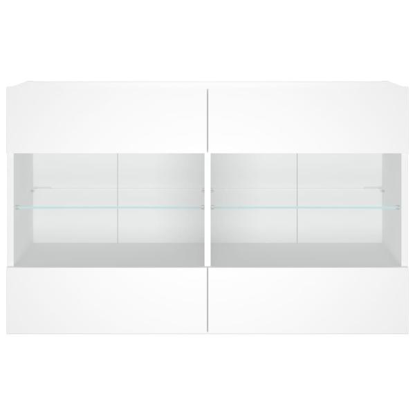 TV-Wandschrank mit LED-Leuchten Weiß 98,5x30x60,5 cm