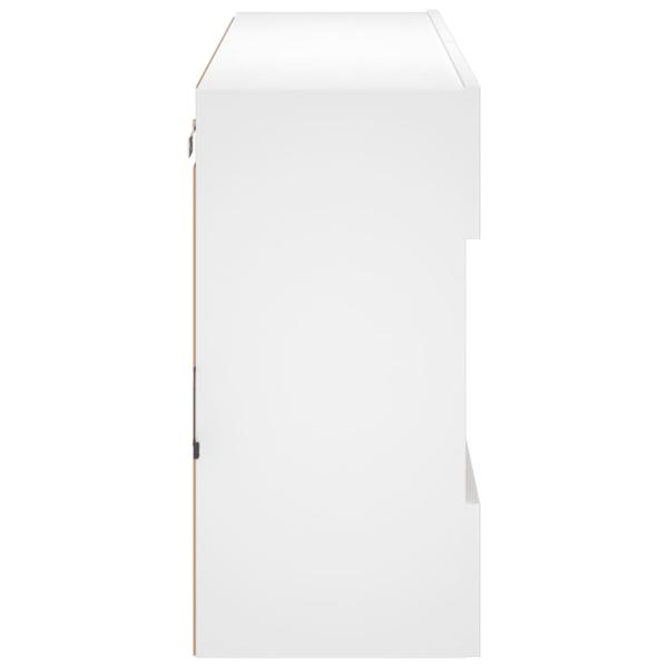 TV-Wandschrank mit LED-Leuchten Weiß 98,5x30x60,5 cm