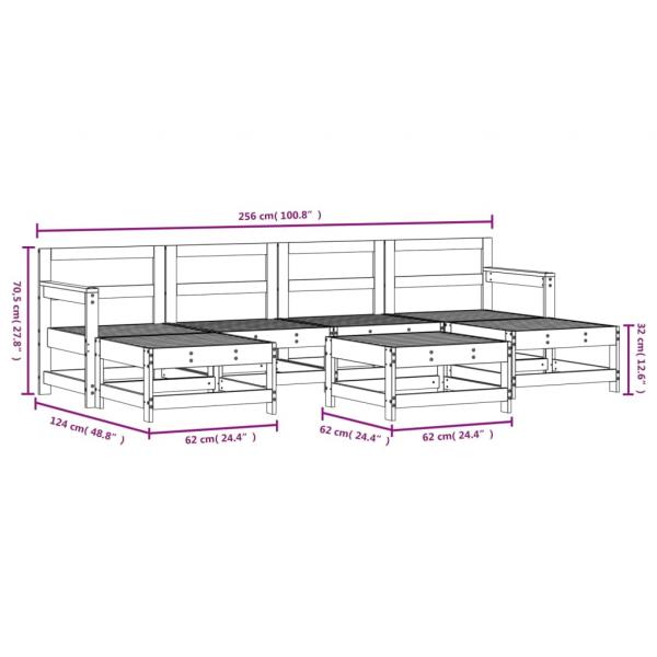 7-tlg. Garten-Lounge-Set Massivholz Kiefer