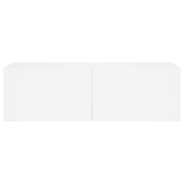 TV-Wandschrank mit LED-Leuchten Weiß 100x35x31 cm