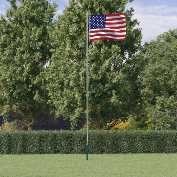 ARDEBO.de - Flagge der Vereinigten Staaten mit Mast 6,23 m Aluminium
