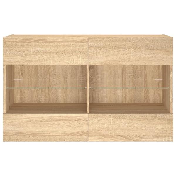 TV-Wandschrank mit LED-Leuchten Sonoma-Eiche 98,5x30x60,5 cm