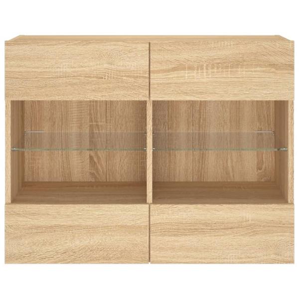 TV-Wandschrank mit LED-Leuchten Sonoma-Eiche 78,5x30x60,5 cm