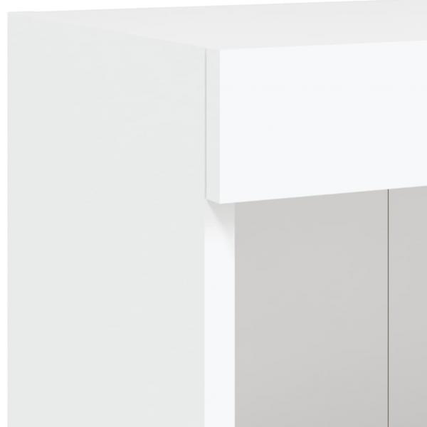 TV-Wandschrank mit LED-Leuchten Weiß 100x30x40 cm