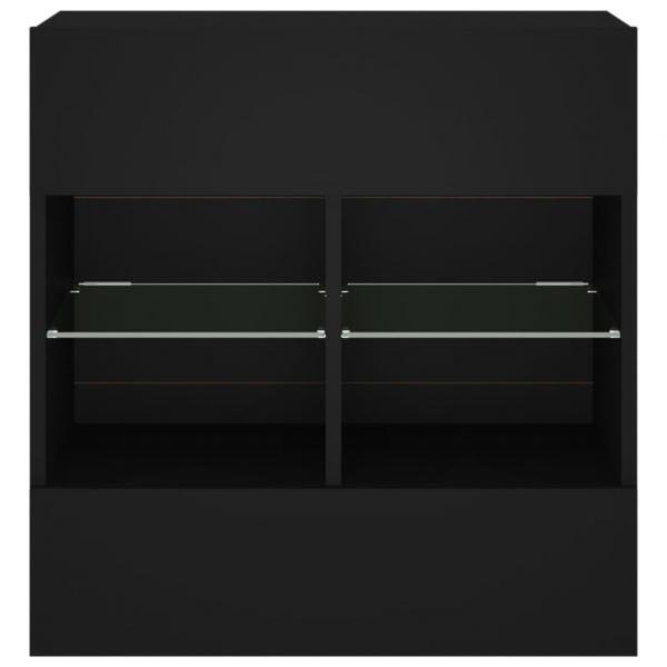 TV-Wandschrank mit LED-Leuchten Schwarz 58,5x30x60,5 cm