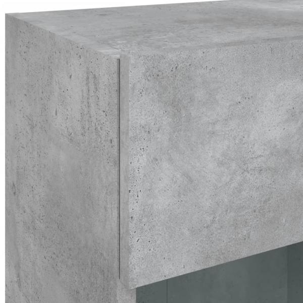 TV-Wandschränke mit LED-Leuchten 2 Stk. Betongrau 40x30x60,5 cm