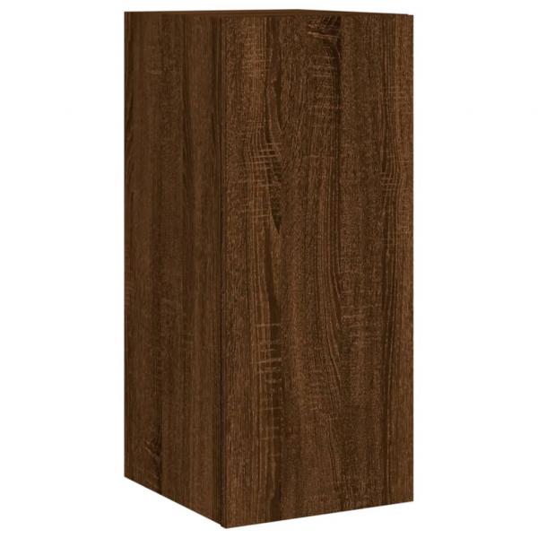 TV-Wandschrank mit LED-Leuchten Braun Eichen-Optik 30,5x35x70cm