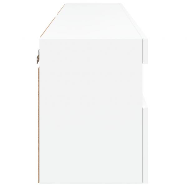 TV-Wandschränke mit LED-Leuchten 2 Stk. Weiß 60x30x40 cm