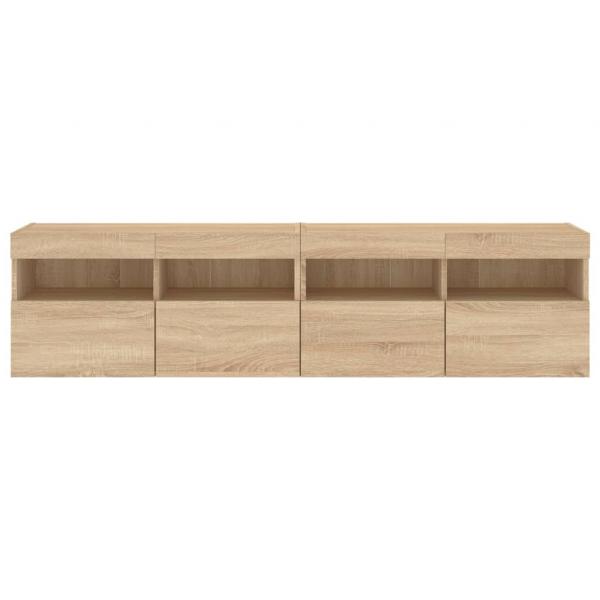 TV-Wandschränke mit LED-Leuchten 2 Stk. Sonoma-Eiche 80x30x40cm