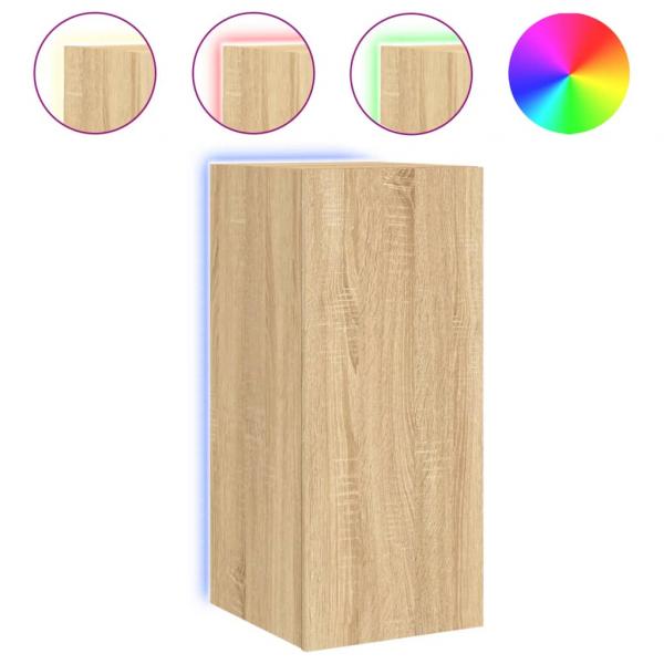 TV-Wandschränke mit LED-Leuchten 2 Stk. Sonoma-Eiche