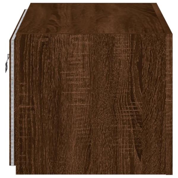 TV-Wandschrank mit LED-Leuchten Braun Eichen-Optik 60x35x31 cm