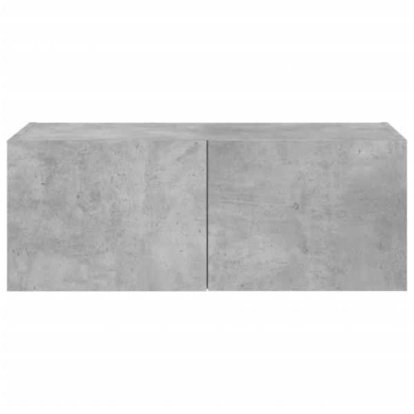 TV-Wandschrank mit LED-Leuchten Betongrau 80x35x31 cm