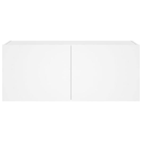 TV-Wandschrank mit LED-Leuchten Weiß 100x35x41 cm