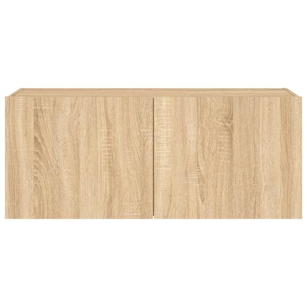 TV-Wandschrank mit LED-Leuchten Sonoma-Eiche 100x35x41 cm