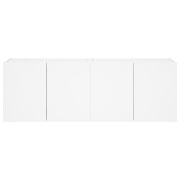 TV-Wandschränke mit LED-Leuchten 2 Stk. Weiß 60x35x41 cm