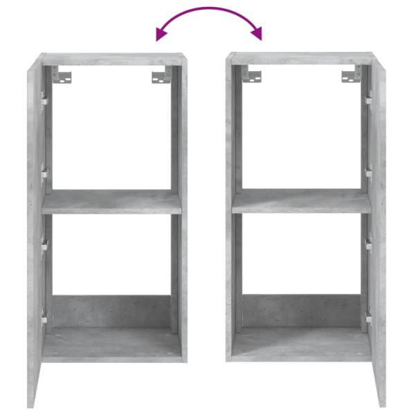 TV-Wandschrank mit LED-Leuchten Betongrau 40,5x35x80 cm