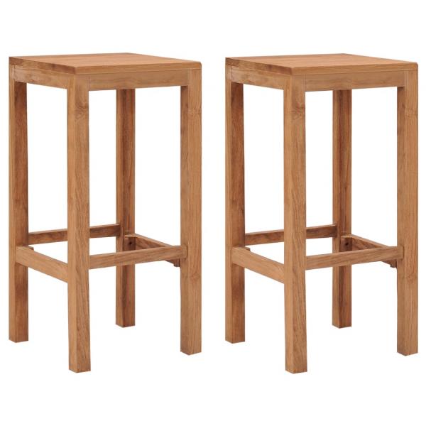 ARDEBO.de - Barhocker 2 Stk. Massivholz Teak