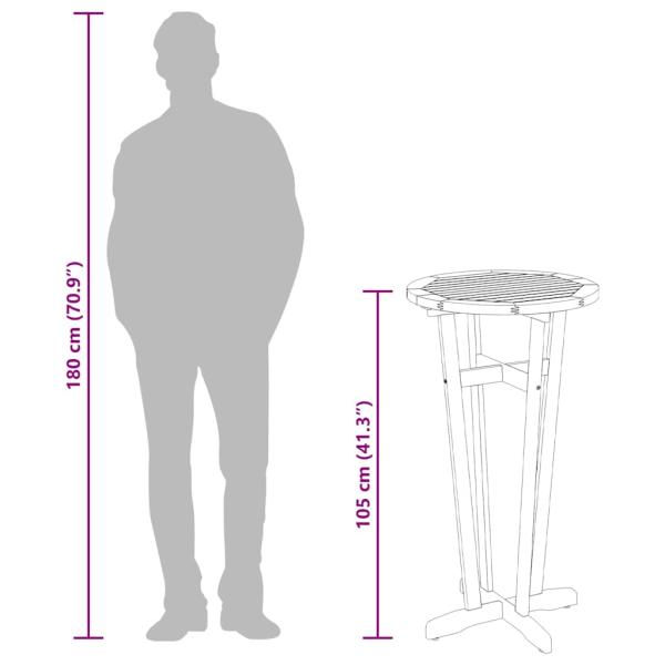 Garten-Bartisch Ø60x105 cm Massivholz Akazie