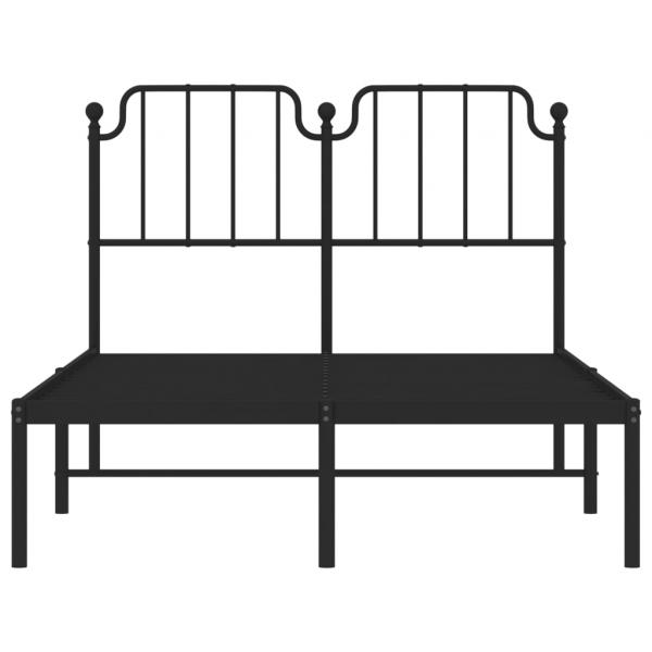 Bettgestell mit Kopfteil Metall Schwarz 120x190 cm