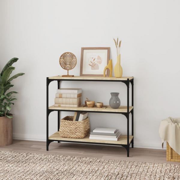 Bücherregal Sonoma-Eiche 80x33x70,5 cm Holzwerkstoff und Stahl