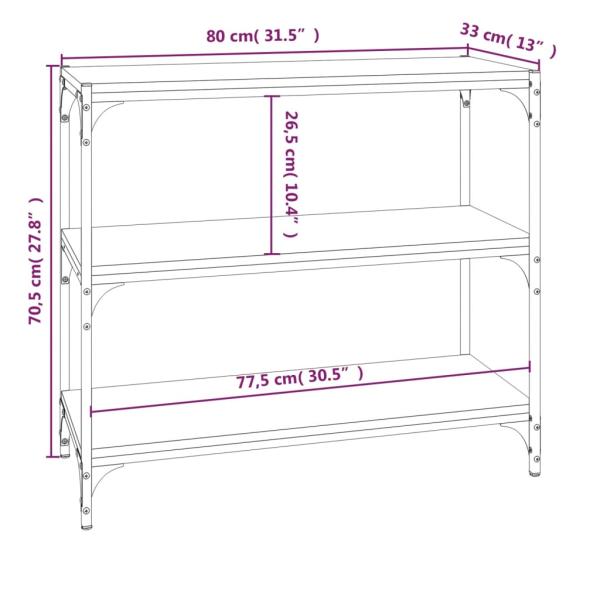 ARDEBO.de - Bücherregal Braun Eichen-Optik 80x33x70,5cm Holzwerkstoff Stahl