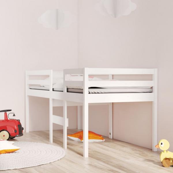 ARDEBO.de - Hochbett Weiß 75x190 cm Massivholz Kiefer
