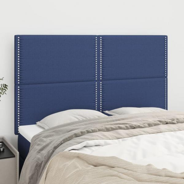 ARDEBO.de - Kopfteile 4 Stk. Blau 72x5x78/88 cm Stoff