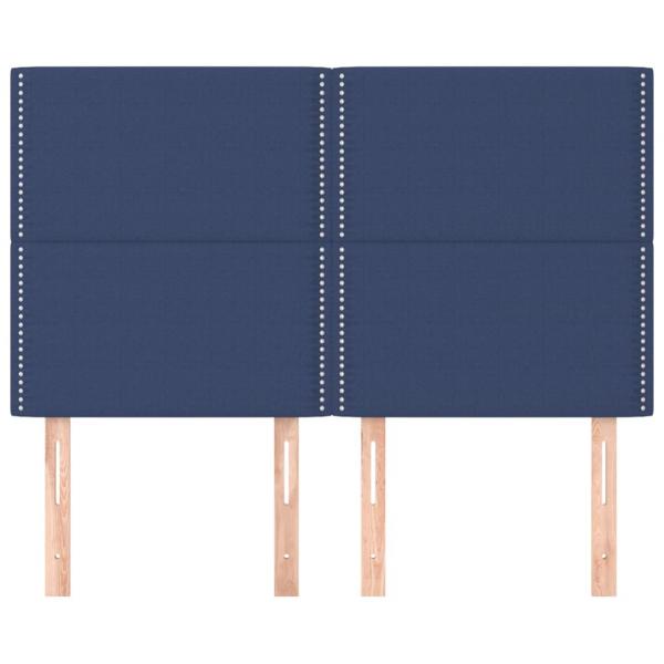 Kopfteile 4 Stk. Blau 72x5x78/88 cm Stoff