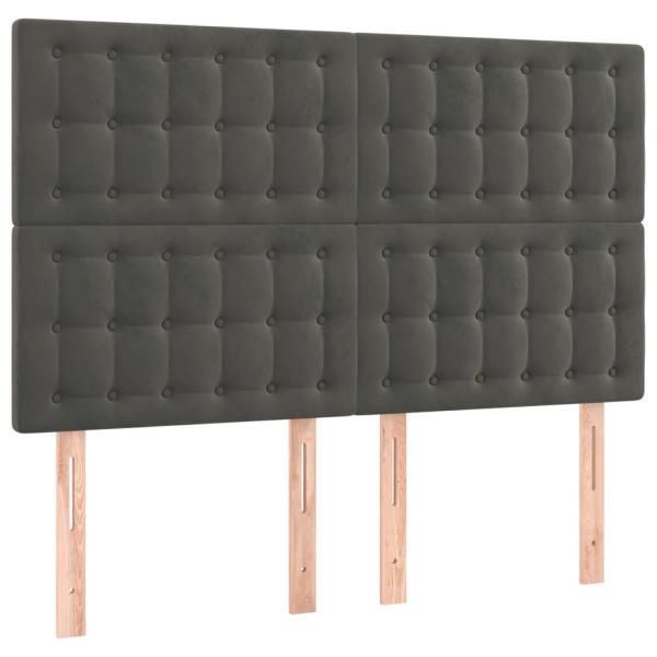 Boxspringbett mit Matratze & LED Dunkelgrau 140x200 cm Samt