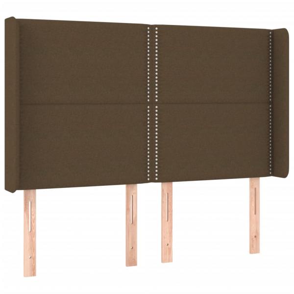Boxspringbett mit Matratze & LED Dunkelbraun 140x200 cm Stoff