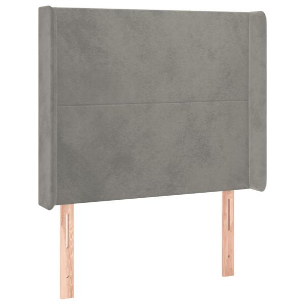 Boxspringbett mit Matratze & LED Hellgrau 100x200 cm Samt