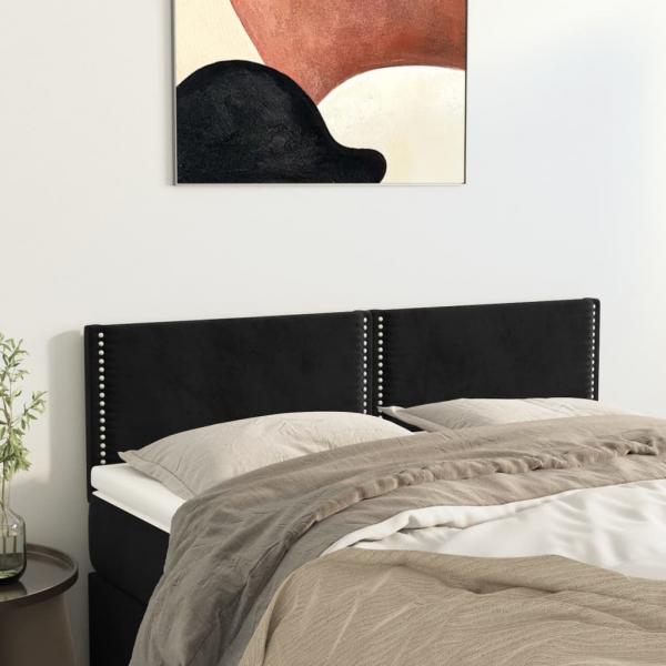 ARDEBO.de - Kopfteile 2 Stk. Schwarz 72x5x78/88 cm Samt