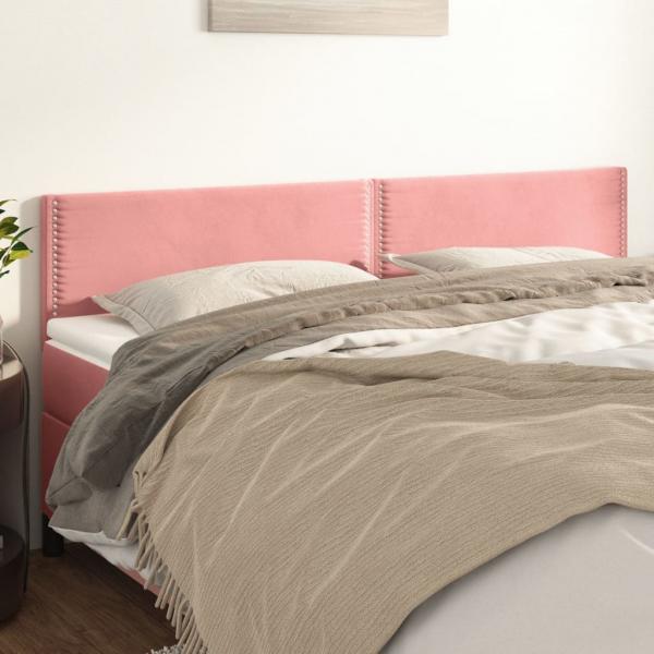 ARDEBO.de - Kopfteile 2 Stk. Rosa 80x5x78/88 cm Samt
