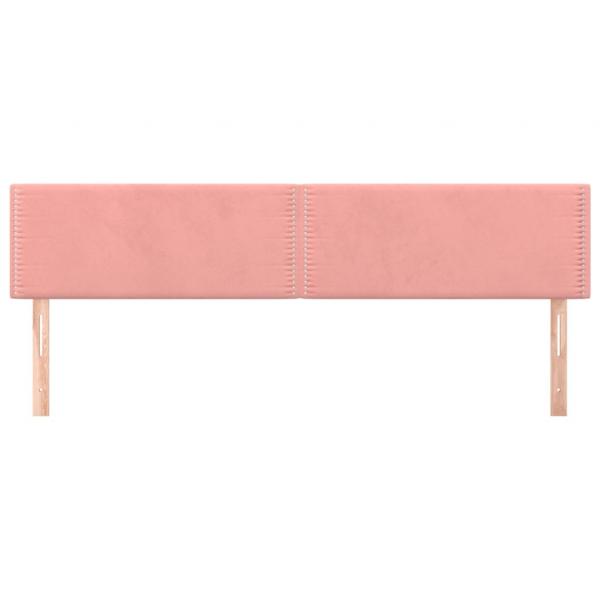Kopfteile 2 Stk. Rosa 80x5x78/88 cm Samt