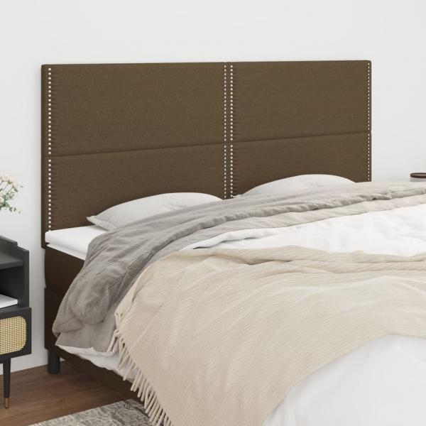ARDEBO.de - Kopfteile 4 Stk. Dunkelbraun 80x5x78/88 cm Stoff