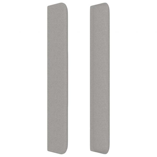 Kopfteil mit Ohren Hellgrau 93x16x118/128 cm Stoff
