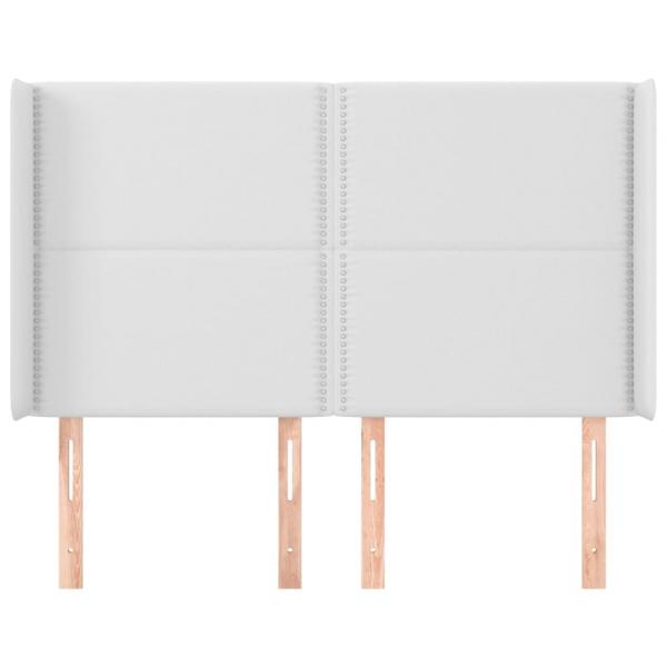 Kopfteil mit Ohren Weiß 147x16x118/128 cm Kunstleder