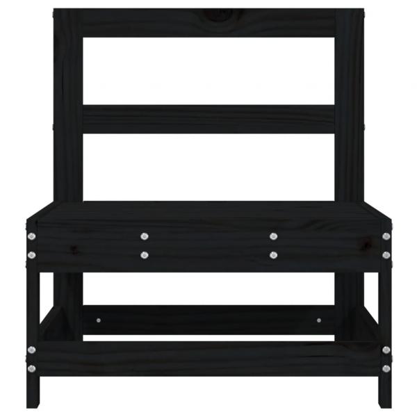 ARDEBO.de - Garten-Mittelsofa Schwarz Massivholz Kiefer