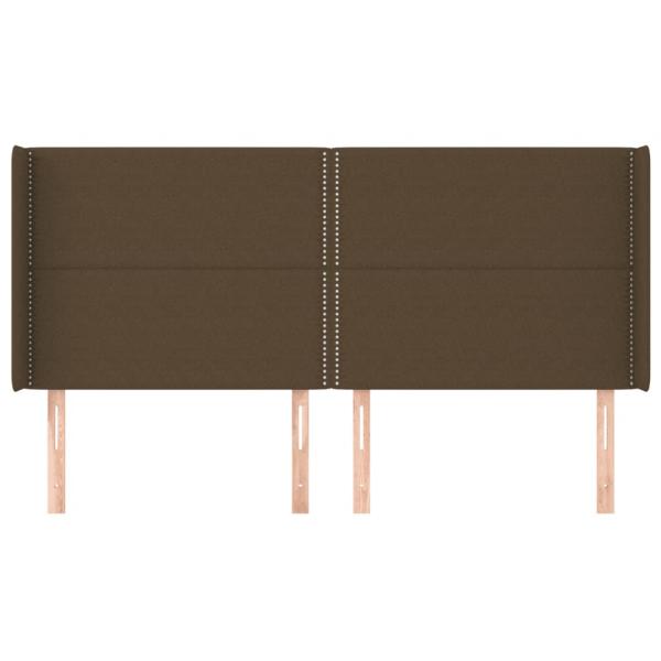 Boxspringbett mit Matratze & LED Dunkelbraun 180x200 cm Stoff