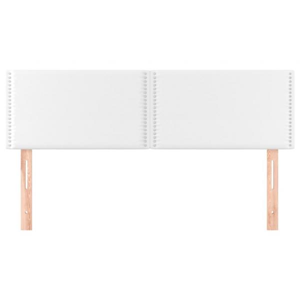 Kopfteile 2 Stk. Weiß 72x5x78/88 cm Kunstleder
