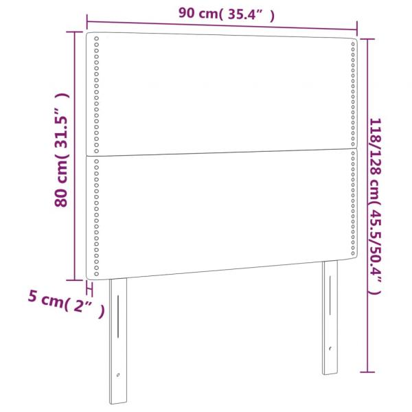 Kopfteile 2 Stk. Hellgrau 90x5x78/88 cm Stoff