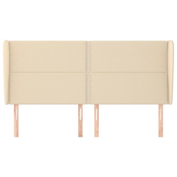 Kopfteil mit Ohren Creme 183x23x118/128 cm Stoff