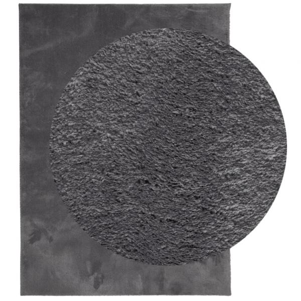 Teppich HUARTE Kurzflor Weich und Waschbar Anthrazit 160x230 cm