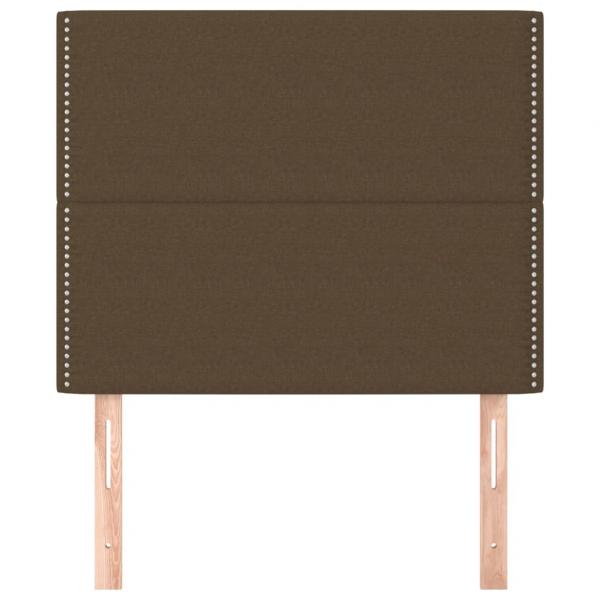 Kopfteile 2 Stk. Dunkelbraun 90x5x78/88 cm Stoff