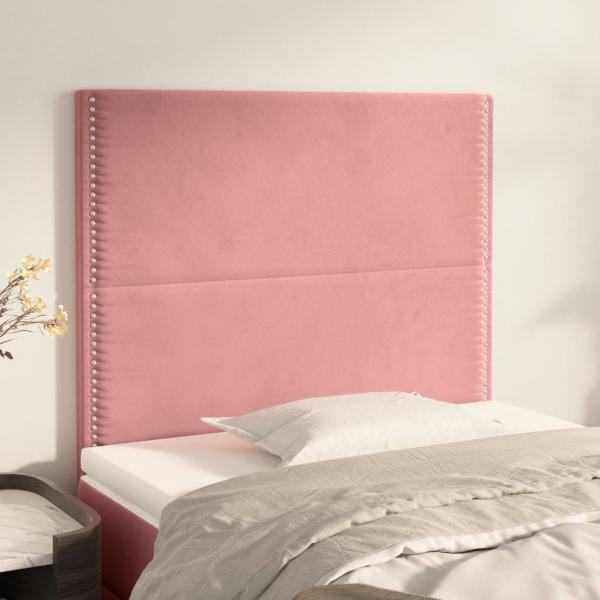 ARDEBO.de - Kopfteile 2 Stk. Rosa 80x5x78/88 cm Samt