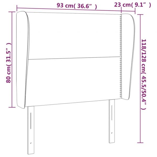 Kopfteil mit Ohren Hellgrau 93x23x118/128 cm Stoff