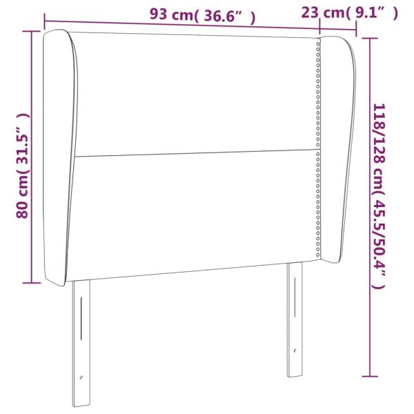 Kopfteil mit Ohren Hellgrau 93x23x118/128 cm Stoff