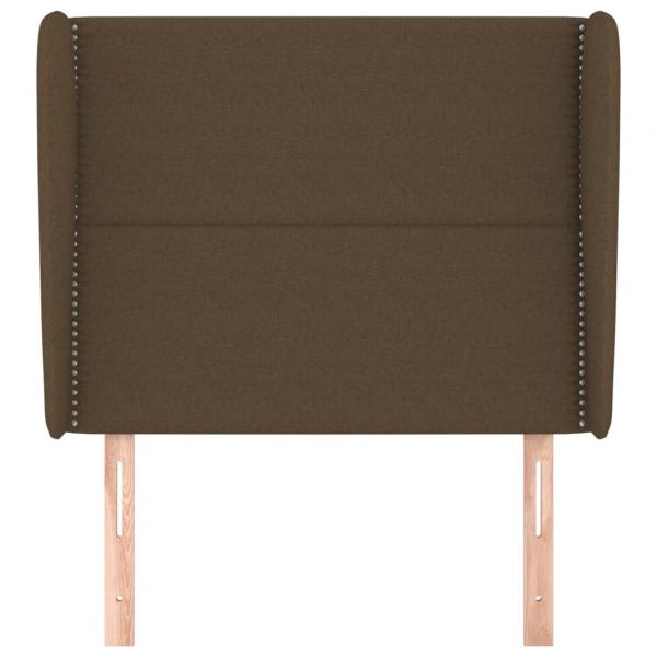 Kopfteil mit Ohren Dunkelbraun 93x23x118/128 cm Stoff