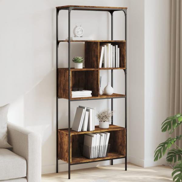 ARDEBO.de - Bücherregal 5 Böden Räuchereiche 76x33x188,5 cm Holzwerkstoff