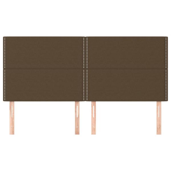 Kopfteile 4 Stk. Dunkelbraun 90x5x78/88 cm Stoff